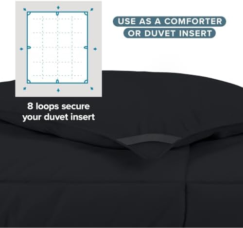 Bare Home Duvet Insert Comforter (California King, Black) - Image 5