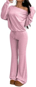 Nimsruc Off The Shoulder 2 Piece Sets For Women Fall Matching Lounge Set by Nimsruc