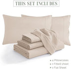 Elegant Comfort 1500 Premium Quality 6-Piece Bed Sheet Set - 18-24 Inch Extra Deep Pocket, Smart Storage Pockets, Wrinkle Free Ultra Soft 6PC Extra Deep Pocket Sheets, King, Cream - Image 4