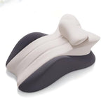 Ergonomic Contour Memory Foam Back Support Pillow for Reading&Bed Rest,Lumbar Support Pillow for Bed,Neck Support Pillow,Comfort Daily Relax Cushion (Dual Grey + Pillow, 22.83 × 14.96 × 9.06 inches) by YZMMOONS