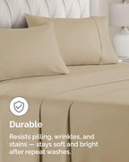 Standard Pillow Cases - 8 Pack Soft Pillowcase Covers - 20" x 26" (Beige) - Image 4