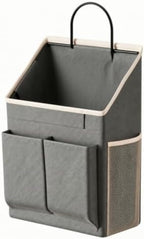 Wall-Mounted Hanging Storage Organizer Hanging Storage Organizer with Metal Hook Sturdy Bedside Pocket for Dorm Students, Bunk Beds, Gray by Unknown