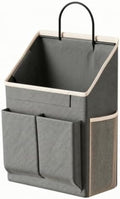 Wall-Mounted Hanging Storage Organizer Space-Saving Hanging Storage Organizer with Metal Hook Bedside Pocket for Bunk Beds, Gray by Leefasy
