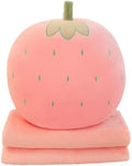 Fruit Travel Blanket and Pillow Set, 3 in 1 Plush Pillow with Warm Hands Pillow Blanket, Children's Gift Travel Airplane Train Office Nap (C) by Unknown