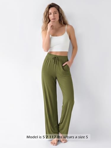 ODODOS Women's Lounge Pants with Pockets Drawstring Lightweight Loose Comfy Casual Pajama Pants-28/30" Inseam - Image 3