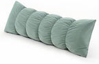 Pat. Pend. Segmented Body Pillow for Side Sleepers, 47 Inch, Green by Ailuteie