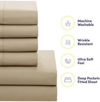 Twin Comforter Set with Sheets - 5-Piece Bedding Collection - 1 Comforter, 1 Fitted Sheet, 1 Flat, 2 Pillowcases - Deep Pocket - Soft & Breathable Premium Quality - Ideal for All Seasons, Taupe - Image 5