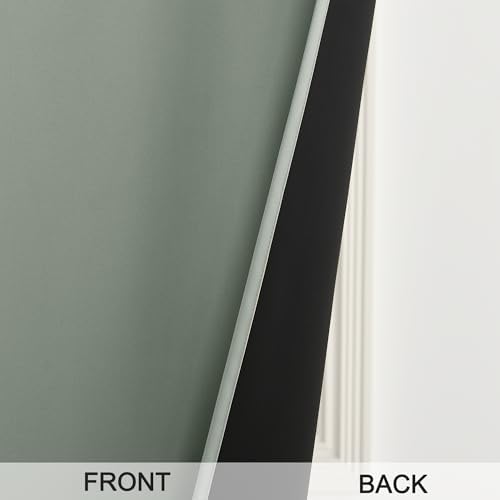 RYB HOME 2 Panels 100% Blackout French Door Curtains Set of 2 - W26 x L40, Sage Green - No Drill Door Window Curtains Thermal Insulated Privacy Assured Shades for Front Entrance - Image 7