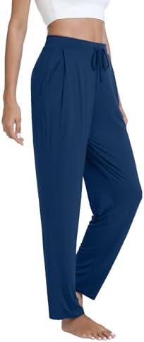 WiWi Pajama Pants for Women Viscose from Bamboo Super Soft Wide Leg Cooling Sweatpants Drawstring Bottoms Sleep Pj Pant S-XXL by WiWi
