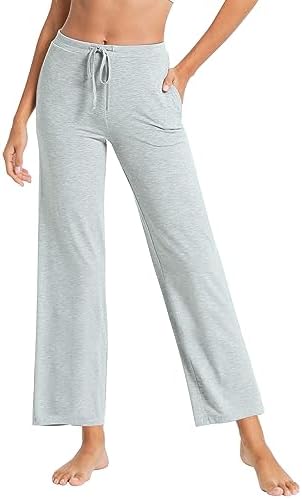 WiWi Pajama Pants for Women Viscose from Bamboo Super Soft Wide Leg Cooling Sweatpants Drawstring Bottoms Sleep Pj Pant S-XXL by WiWi