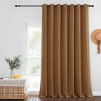 NICETOWN Blackout Curtains for Sliding Glass Door Room Divider Noise Reduce Curtain Panel Portable Window Screen Sliding Partition, W100 x L102 inches, 1 Panel, Gold Brown by NICETOWN