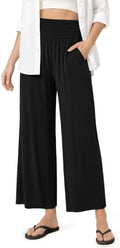 ODODOS Women's Wide Leg Palazzo Lounge Cropped Pants with Pockets Light Weight Comfy Pajama Capri Pants-20/22"/ 24" Inseam by ODODOS