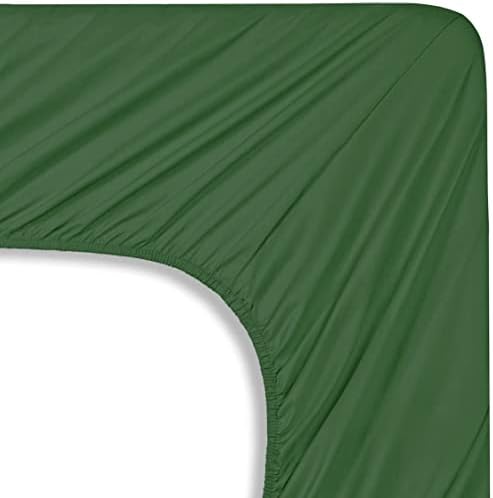 Mocassi Queen Sheet Set - Luxury Hotel 1800 Premier Bedding Sheets & Pillowcases - Ultra Soft Breathable & Cooling Bed Sheet Set - Wrinkle Resistant - 4 Piece Set - Queen, Hunter Green - Image 5