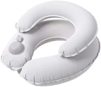 Double-Layer Inflatable Neck Pillow, Press-to-Inflate U-Shaped Pillow, Portable Neck Support for Office Trip Travel, White - Image 4