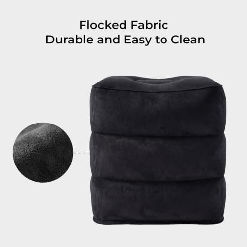 Inflatable Travel Foot Rest Pillow with 700mAh Rechargeable Air Pump, No Manual Blowing Adjustable Height Leg Rest Pillow, Lightweight Portable Pillow for Airplane, Office, Train & Car - Image 4