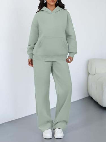 Trendy Queen Womens Oversized Hoodie Wide Leg Pants 2 Piece Lounge Set - Image 2
