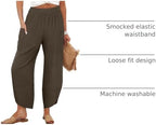 ANRABESS Womens Wide Leg Palazzo Capri Barrel Pants Cropped Trousers - Image 4
