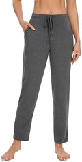 WiWi Pajama Pants for Women Viscose from Bamboo Super Soft Wide Leg Cooling Sweatpants Drawstring Bottoms Sleep Pj Pant S-XXL by WiWi