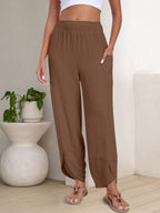 ANRABESS Womens Wide Leg Palazzo Capri Barrel Pants Cropped Trousers - Image 3