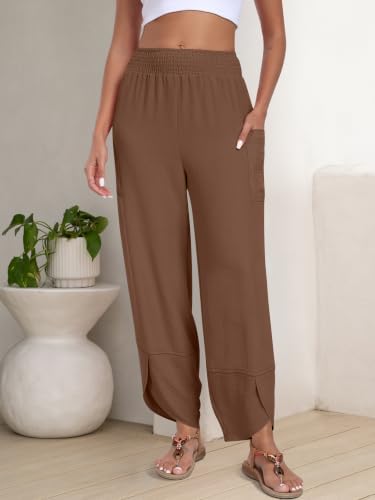 ANRABESS Womens Wide Leg Palazzo Capri Barrel Pants Cropped Trousers - Image 3