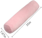 1 MIDDLE ONE Body Pillow, Bolster Pillow with Removable Velour Cover, Long Round Roll Cylinder Pillow for Bed, 35" x 7.87", Pink - Image 3