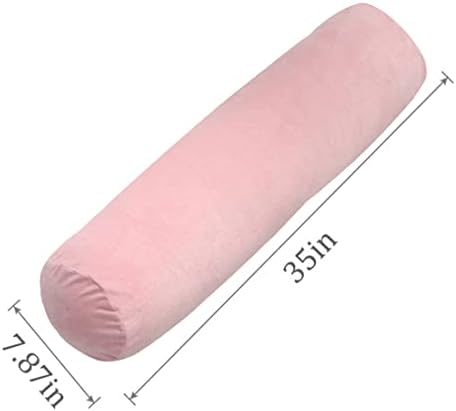 1 MIDDLE ONE Body Pillow, Bolster Pillow with Removable Velour Cover, Long Round Roll Cylinder Pillow for Bed, 35" x 7.87", Pink - Image 3