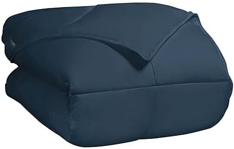 SUPERIOR All Season Reversible Down Alternative Comforter, Twin, Blue by SUPERIOR