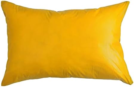 2pcs PU Waterproof Pillowcases With Zipper Pillow Protectors, Dust Proof, Grease Proof, Dog Proof, Extends Pillow Life, Utility Patent Leather Pillow covers, Beddings (King(20"*36"), Yellow) by BECKCOVER