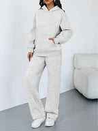 Trendy Queen Womens Oversized Hoodie Wide Leg Pants 2 Piece Lounge Set - Image 3