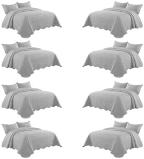 IR Imperial Rooms California King Quilt Bedspread Silver Leaf 8-Pack by IRImperialRooms