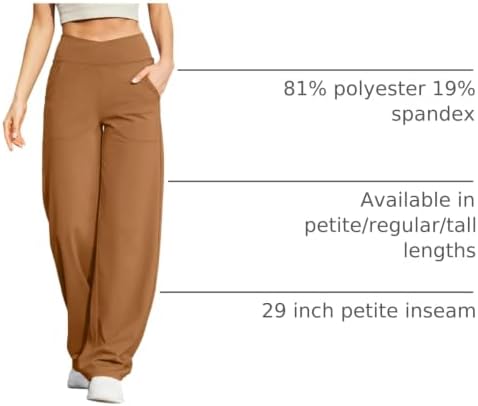 G4Free EverGoing Wide Leg Yoga Pants for Women Crossover Waist with Pockets - Image 2