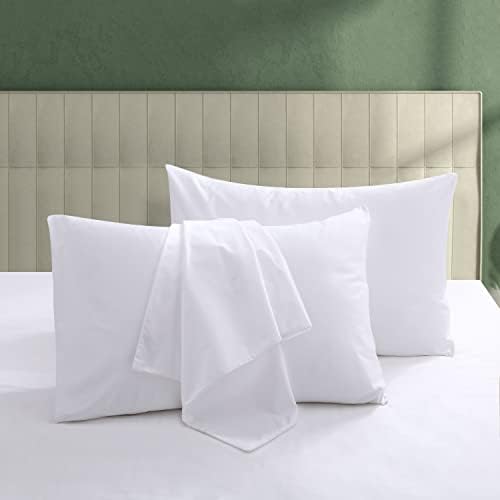 100% Egyptian Cotton Pillow Protectors Set of 4 King Size by ShunjieHome