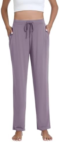 WiWi Pajama Pants for Women Viscose from Bamboo Super Soft Wide Leg Cooling Sweatpants Drawstring Bottoms Sleep Pj Pant S-XXL by WiWi