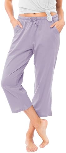Sexy Basics Women's 100% Cotton Lounge Pants | Capri Style Pajama Sleep Bottoms | Drawstring & Pockets |Multi-Packs & Colors - Image 2