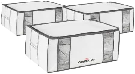 Compactor XXL 3 Vacuum Storage Bag & 3 Semi-Rigid Box, Closet Organizer, 210L by Compactor