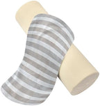Bolster Pillow for Legs Firm Bedding Neck Roll Pillow Round Pillows Decorative Cylinder Decorative Pillow Lumbar Support Pillow Ghostwhite Stripe - Image 2