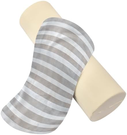 Bolster Pillow for Legs Firm Bedding Neck Roll Pillow Round Pillows Decorative Cylinder Decorative Pillow Lumbar Support Pillow Ghostwhite Stripe - Image 2