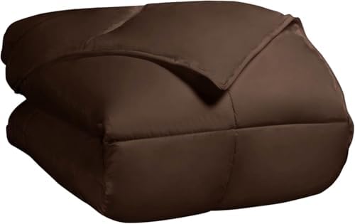 SUPERIOR All Season Down Alternative Comforter, Cal King, Chocolate by SUPERIOR