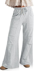 TARSE Womens Wide Leg Lounge Pant Baggy Flare Elastic Waist Sweatpants by TARSE