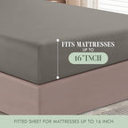 Luxurious Soft 1500 Premier Hotel Quality 6-Piece Bed Sheet Set Premium Hotel Quality Wrinkle and Fade Resistant Coziest Bedding Set, All around Elastic Fitted Sheet, Deep Pocket, King, Grey - Image 5
