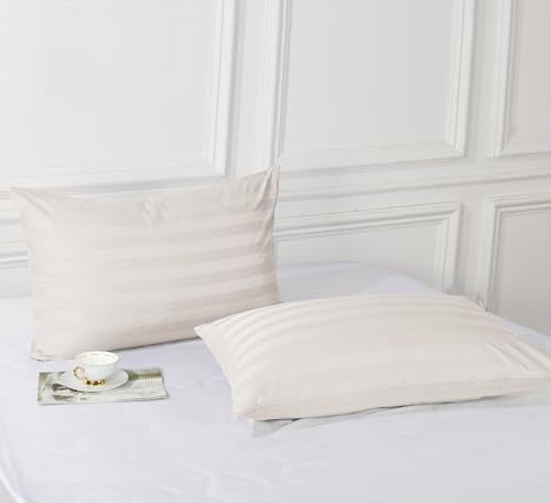 100% Egyptian Cotton King Size Pillow Protectors with Zipper Set of 4 - Image 5