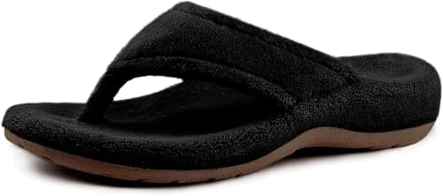 BCSTUDIO Women's Orthopedic Flip Flop Fuzzy Slippers with Arch Support by BCSTUDIO