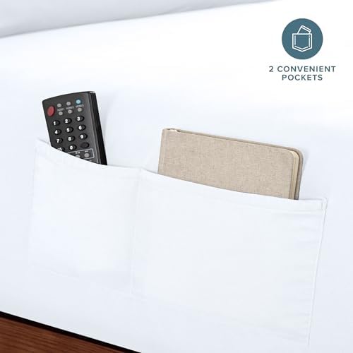 Bare Home Sheet Set Storage Pocket 1800 Ultra-Soft (Twin XL, White) - Image 4