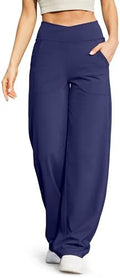G4Free EverGoing Wide Leg Yoga Pants for Women Crossover Waist with Pockets by G4Free