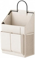 Wall-Mounted Hanging Storage Organizer Hanging Storage Organizer with Metal Hook Sturdy Bedside Pocket for Study Areas, Bunk Beds, Cream by Unknown