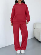 Trendy Queen Womens Oversized Hoodie Wide Leg Pants 2 Piece Lounge Set - Image 2