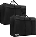 QWORK® 2 Pcs 180L Large Storage Bag with Zippers, Waterproof Oxford Fabric Bags for Clothes, Bedding and More, 100 * 58 * 28 cm by QWORK