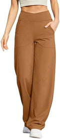 G4Free EverGoing Wide Leg Yoga Pants for Women Crossover Waist with Pockets by G4Free