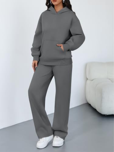 Trendy Queen Womens Oversized Hoodie Wide Leg Pants 2 Piece Lounge Set - Image 3