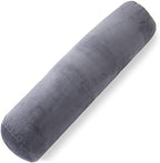 1 MIDDLE ONE Body Pillow for Adults, Bolster Pillow with Removable Velvet Cover, Long Round Cervical Roll Pillow, 35 x 7.87 Inches, Grey by 1MIDDLEONE